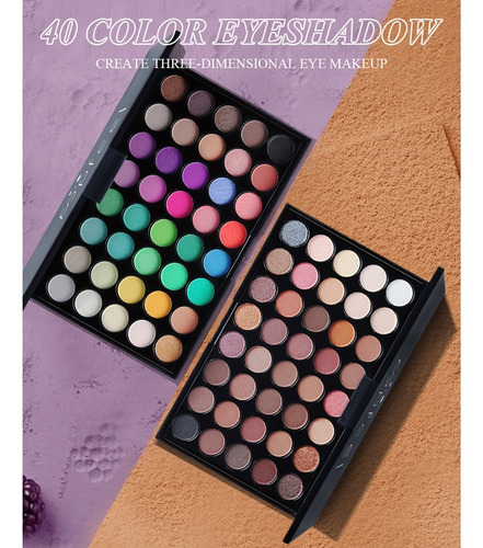 40 Colores Mate Brillo Sombra De Ojos Paleta De Maquillaje C