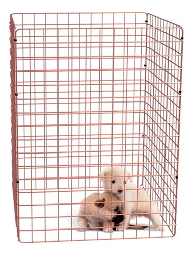 Cercado Móvel Pet Cachorro Gato 4 Telas 80x60cm Rose Gold