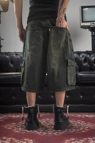 Bermuda Larga Baggy Jean Hombre Talles Especiales
