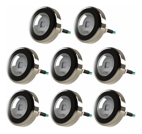 Kit 8 Refletores 9w Rgb Premium Cabo 2m Tholz