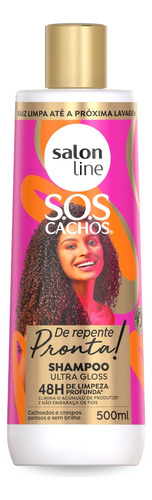 Shampoo Ultra Gloss Sos Cachos Framboesa 500ml, Salon Line