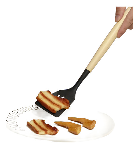 Utensilios Silicona De Cocina Premium Espatula Brocha 12 Set Negro