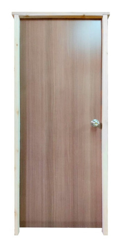 Puerta Interior Madera Mdf Con Pomo Y Llave Nogal