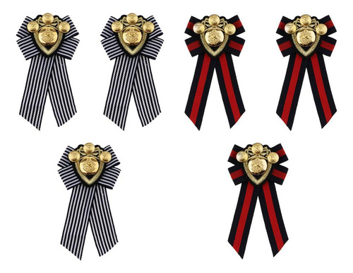 6x Pin Broche Retro Bowknot Pajarita Insignia De Británico