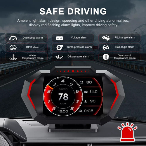 Velocímetro Hud P24 De Double System Obd&gps Smart Gauge