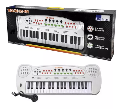 Piano teclado Infantil Musical 32 Teclas Keys Com Microfone