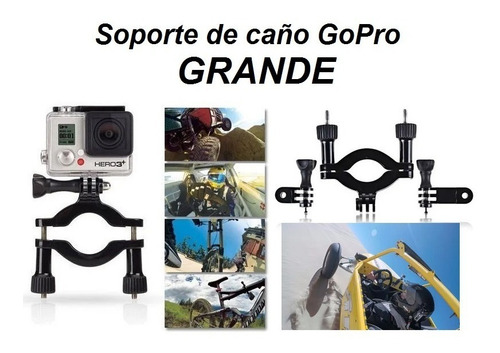 Imagen 2 de 5 de Soporte Gopro Grande Para Caño Bicicletas Motos Cuatriciclos