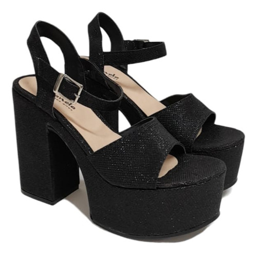 Sandalias París Glitter Black