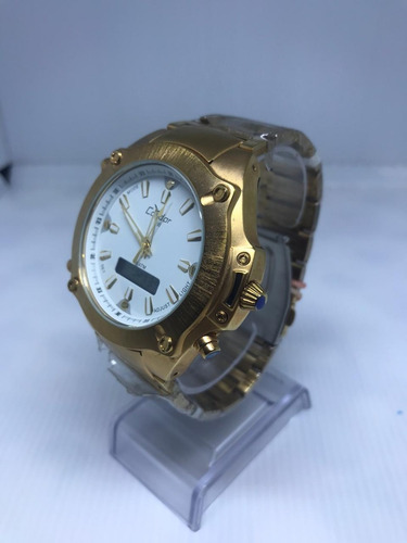 Relógio Condor Masculino Dourado Anadigi Kc15197/4b