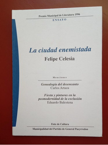 Premio Municipal De Literatura 1996 Ensayo. Mgp