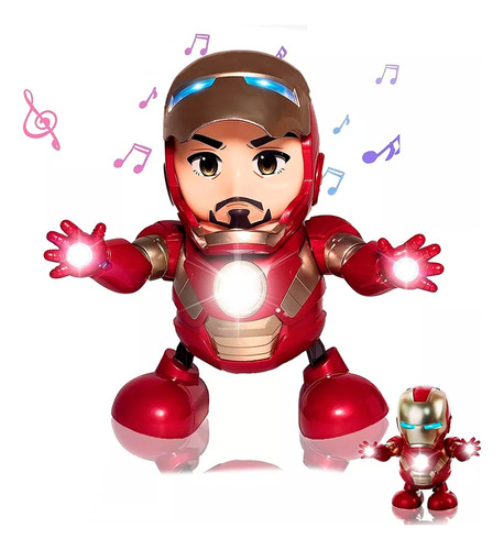 Robot de juguete Heroe Bailando Dancing Hero Iron man bailarin rojo