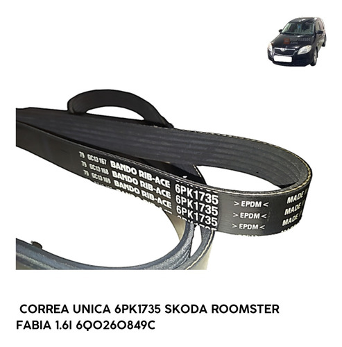 Correa Única Trapecial  Para Skoda Roomster 1.6 2005-2016