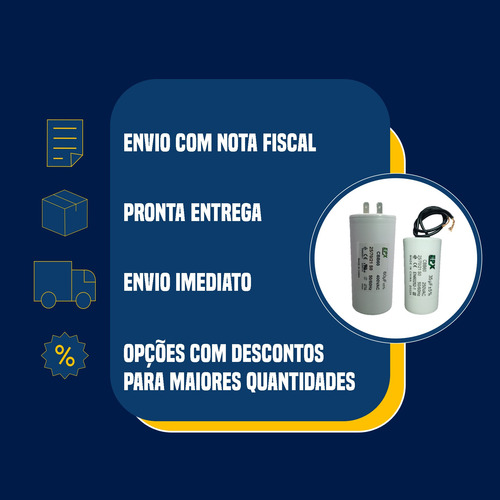 Capacitor Permanente 30uf 250v 2 Fios Cbb60 Motor Eletrico