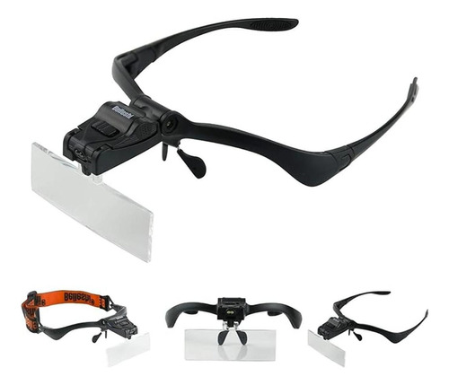 Beileshi Visor Con 5 Lentes De Aumento Con 2 Led Lupa De