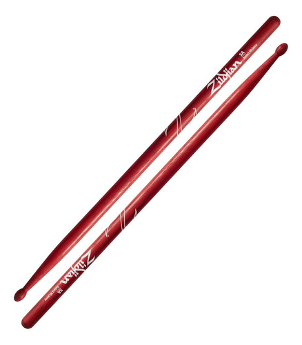 Baquetas Zildjian Z5ar Rojas Punta De Madera Select Hickory Color Rojo Tamaño 5a