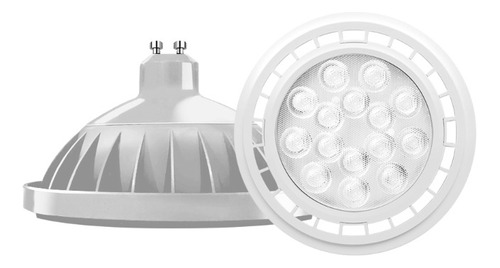 Lámpara Ar111 Led Macroled Marco Blanco 15w Luz Fría 6500k