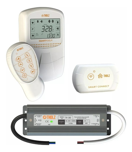 2 Controlador Smart Pool+2 Smart Connect+2 Fonte60w Tholz