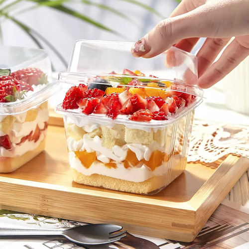 Desechable De 50 V Con Tapa De Fiesta Y Cuchara, 8 Oz