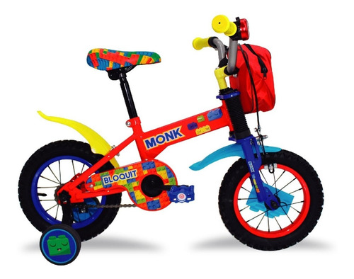 Imagen 1 de 8 de Bicicleta Para Niños Bloquit Rodada 12 1 Velocidad Monk