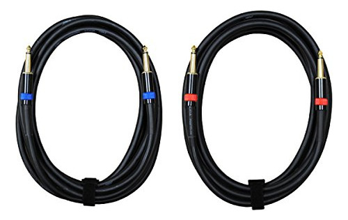 Cable Altavoz 12 Pies 1/4puLG A 1/4puLG 14 Awg (2 Pack)