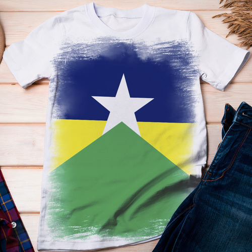 Camiseta Bandeira Do Estado Rondônia - Dicelli