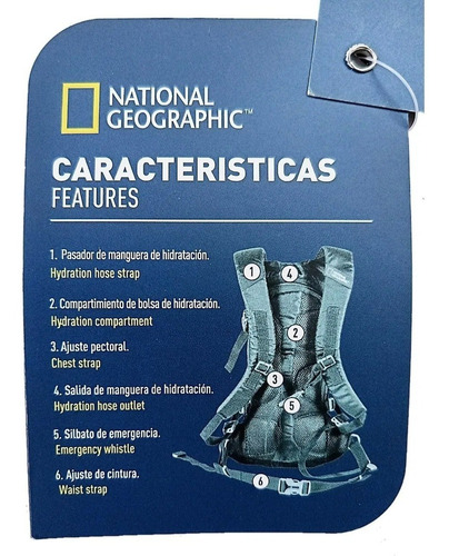 Imagen 6 de 9 de Mochila De Hidratacion Backpack Campismo Nat Geo Yakima 12