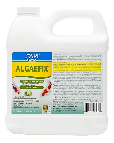 Pond Algaefix 1.89lt Anti Algas Lago Estanques Fuentes Peces