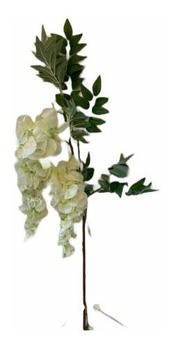 Varilla De Flores Blancas Y Hojas Verdes Artificial 