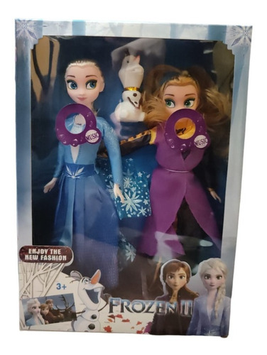 Muñeca Frozen Ana Y Elsa Cantan Libre Soy Español