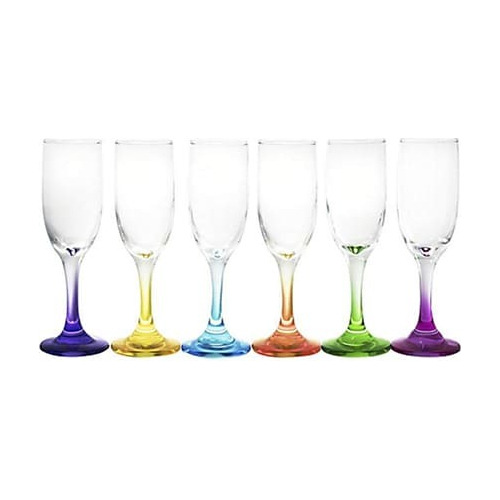 Set 6 Copas Champagne 176cc Versalles Pie Colores