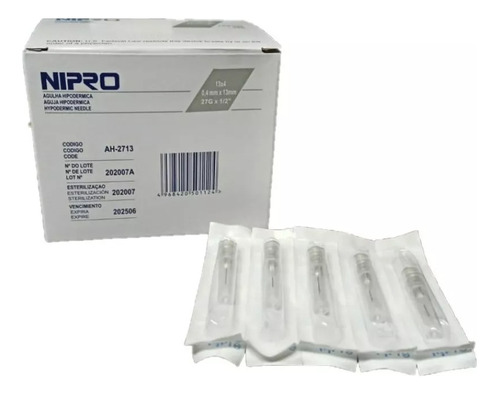 Aguja Hipodermica Nipro 27g X 1/2 Pack 10 Unidades