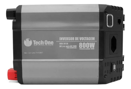 Inversor De Voltagem 24v/110v 800w Tech One Usb Conversor