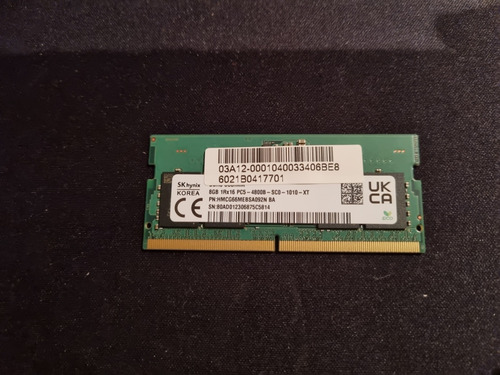 Ram 8 Gb Sk Hynix Ddr5 Hmcg66mebsa092n 4800 Mhz Cl 46