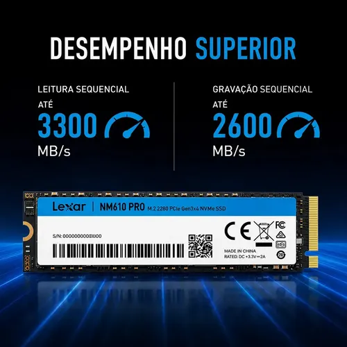SSD Lexar NM610 Pro de 1 TB M.2 2280 NVMe para PC | MercadoLivre