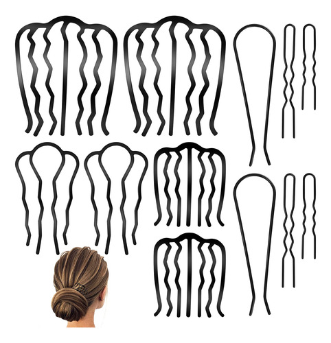 12 Peines Laterales Para El Cabello, Pinzas Para Horquillas.