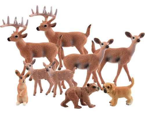 Tuparka 9pcs Conjunto De Animales Del Bosque, Figuras En Min