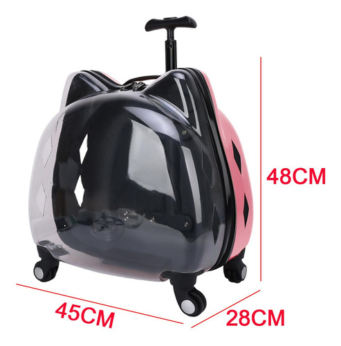 Mochila Con Ruedas Para Perros Y Gatos, Cápsula Rosa