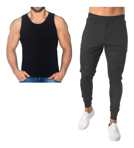 Conjunto Deportivo Sudadera Jogger + Camiseta Algodón