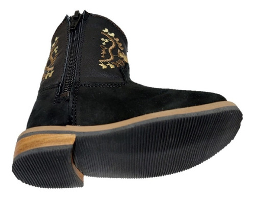 Bota Vaquera Rodeo Seven Stars Cierre Bebé Niño Piel Negro
