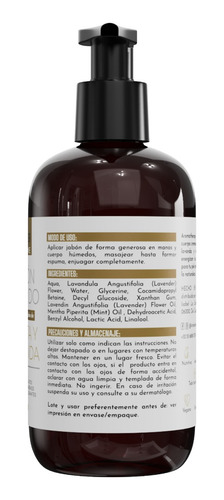Jabón Liquido Suave Para Cara Y Cuerpo Con Menta Y Lavanda