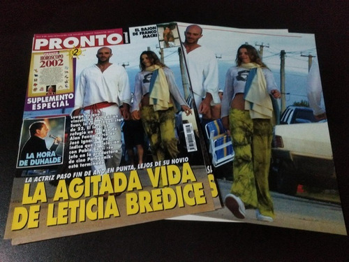 Leticia Bredice * Tapa Y Nota Revista Pronto 283 * 2002