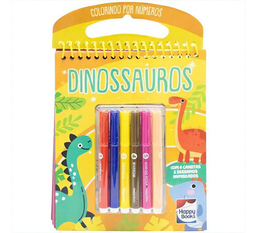 Colorindo Por Numeros - Dinossauros - 1ªed.(2023), De Mammoth World. Editora Happy Books Br, Capa Mole, Edição 1 Em Português, 2023