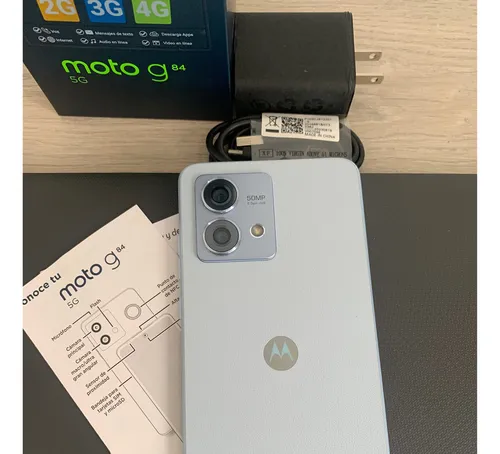 Celular Moto G84 Cuero Vegano Azul Ártico (Usado)