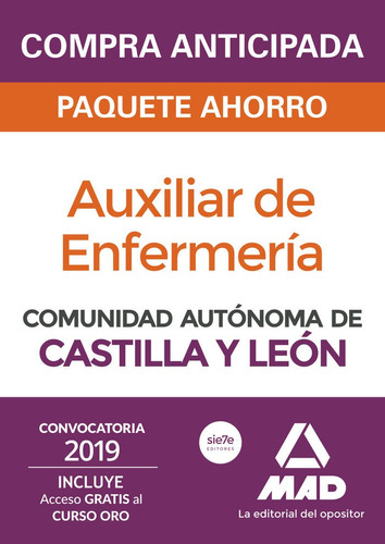 Paquete Ahorro Auxiliar Enfermeria Castilla Y Leon 2019 -...