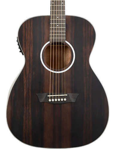 Washburn Guitarra Electroacústica Ebony Fe Deep Forest  Mate Color Marrón Oscuro