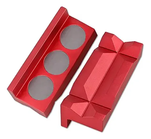 Mâchoires Protectrices Pour étau En Aluminium - Longueur 120 Mm - Aimantées - Compatibles Avec Tous Les étaux