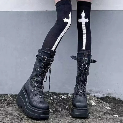 Botas Plataforma Goticas Driver Boots Con Tachuelas Punk Mod