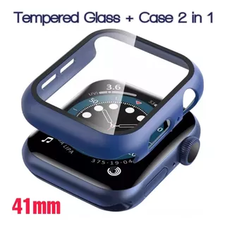 Case Funda 360° Para Apple Watch 41mm + Glass - Azul Marino