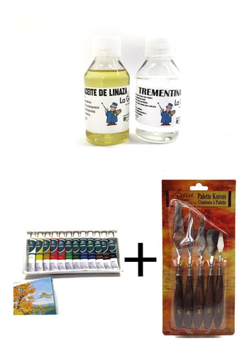 Kit Para Pintura Al Oleo (pintura, Aceites Y Espatulas)