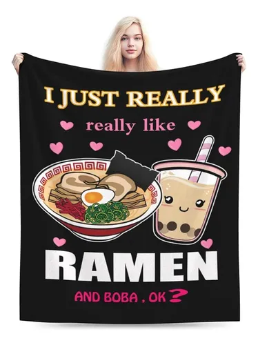 Xcrupyt Franela Súper Suave Ramen Boba Manta Manta Anime Fle